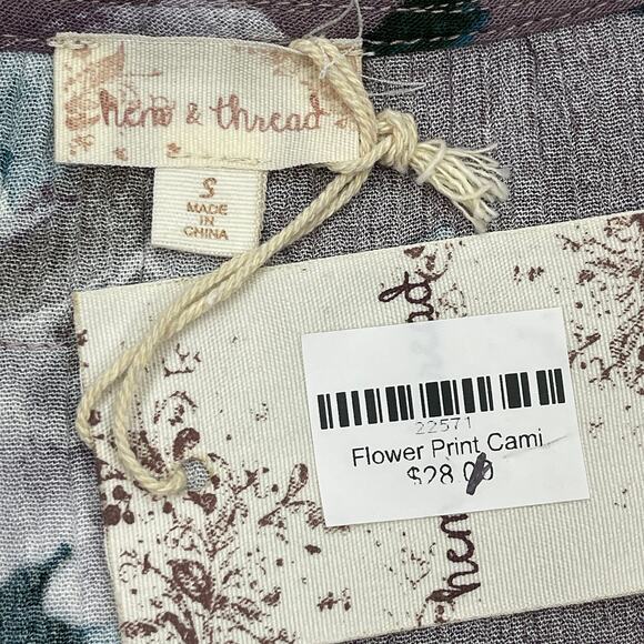 Hem & Thread Floral Cami Sz S 2 4 New Mauve Purple Lace Rayon Tank Top Camisole - Picture 6 of 9